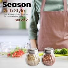 Apex Oregano  Chilli Flakes Dispenser Set  2 Pcs Glass Spice Shaker With Stainless Steel Lid