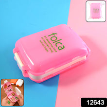 Portable Pink Dual-sided Pill Organizer Box (1 Pc)