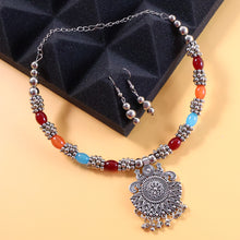 Oxidised Silver Traditional Beaded Necklace Set
