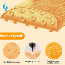 Yellow Silicone Bath Massage Cushion  Suction Cup Exfoliating Foot Scrubber  Mat