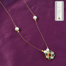 Elegant Traditional Multicolor Stone  Pearl Pendant Chain (1 Pc)