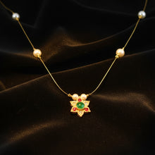 Traditional Multicolor Stone Floral Pendant Necklace Chain (1 Pc)